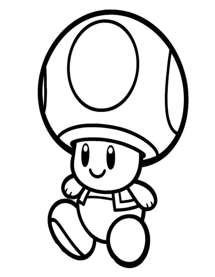 Kolorowanka Toad Mario bezpłatny podstawowy
