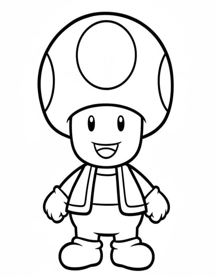 Kolorowanka Toad Mario wydruku dla dzieci