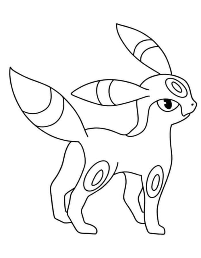 Kolorowanka Umbreon bezpłatny dla dzieci
