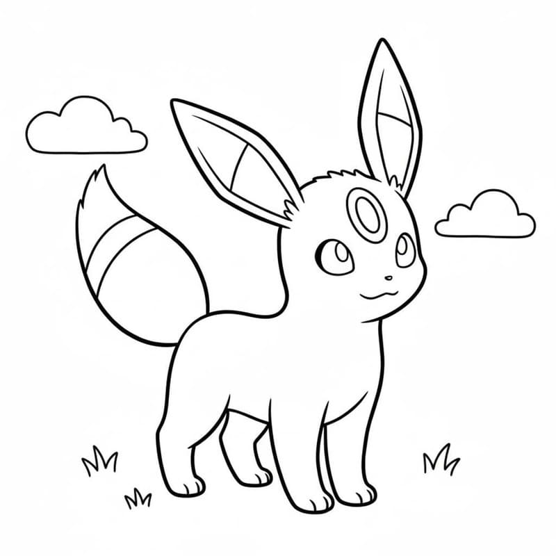 Kolorowanka Umbreon bezpłatny podstawowy