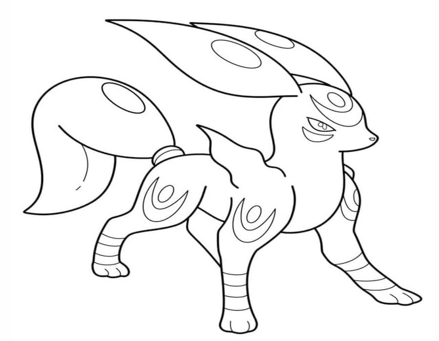 Kolorowanka Umbreon bezpłatny prosty