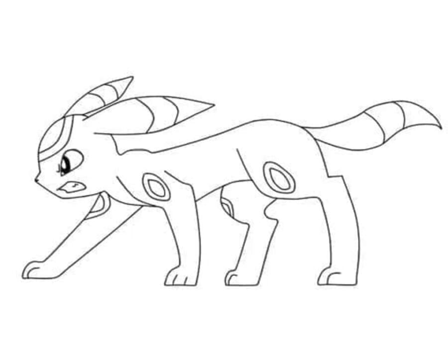 Kolorowanka Umbreon bezpłatny wydruku prosty