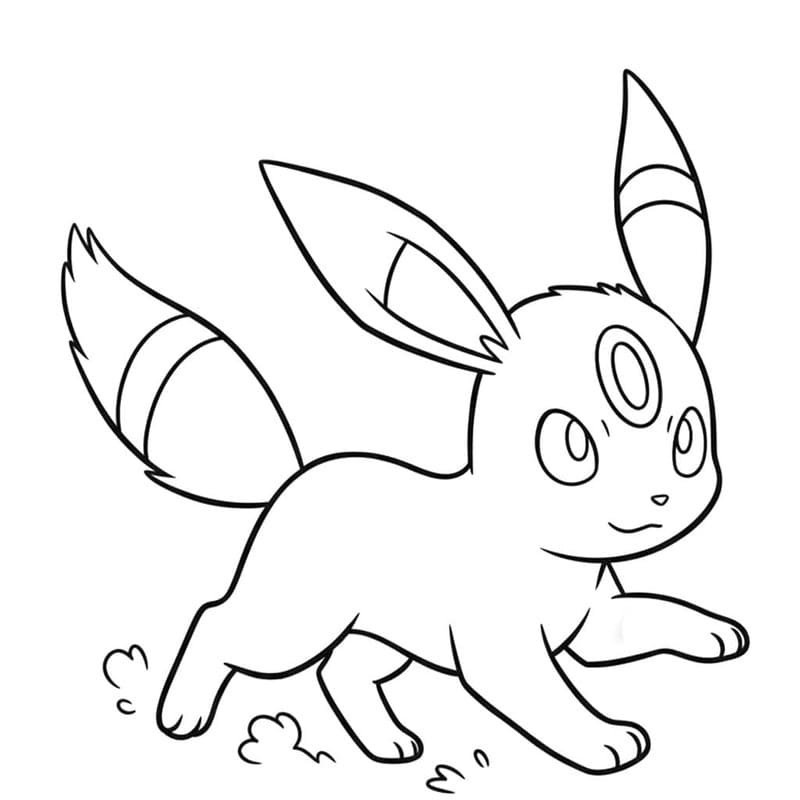 Kolorowanka Umbreon wydruku dla dzieci