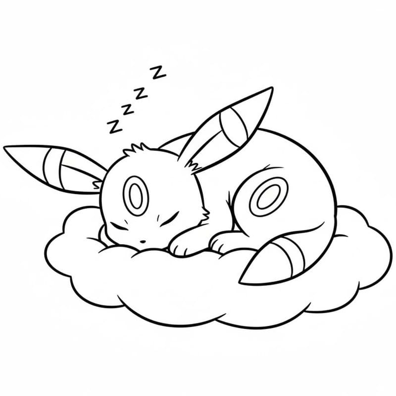 Kolorowanka Umbreon wydruku łatwy