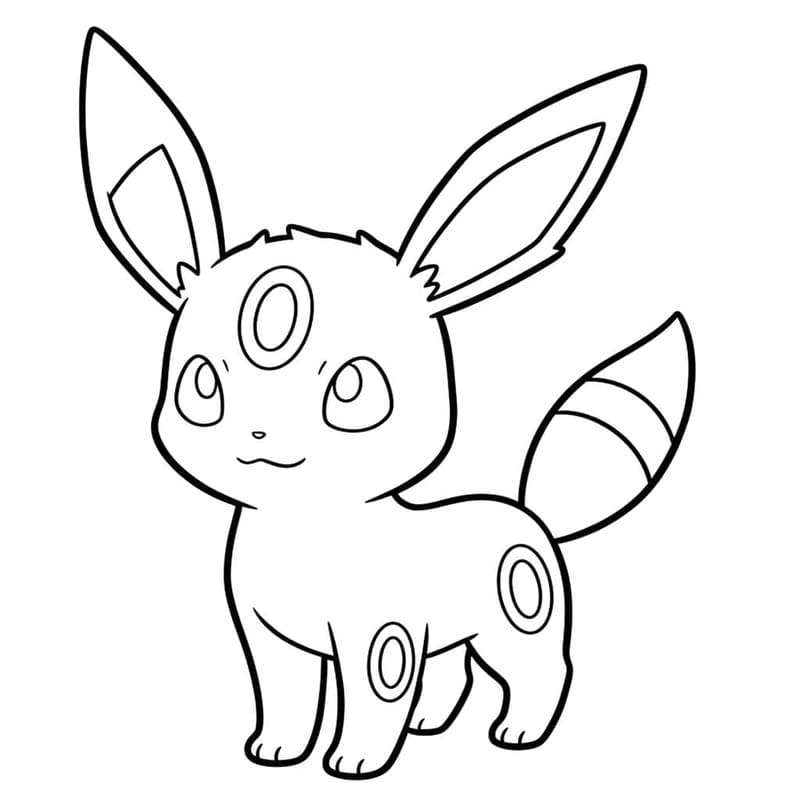 Kolorowanka Umbreon wydruku podstawowy
