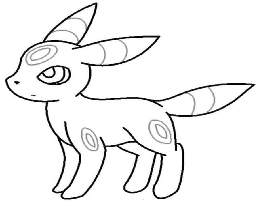 Kolorowanka Umbreon wydruku prosty