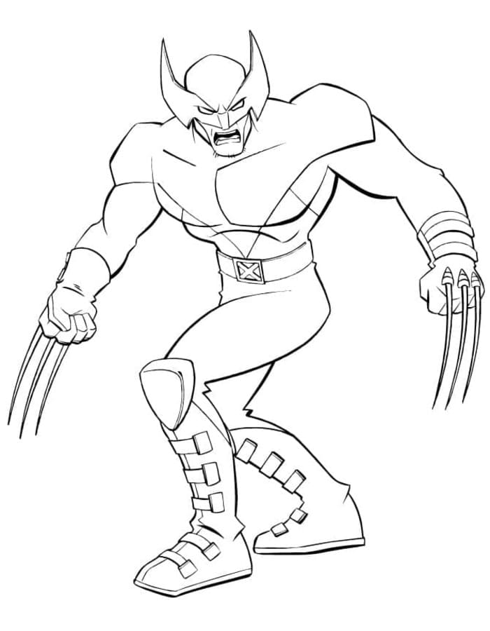 Kolorowanka Wolverine bezpłatny wydruku