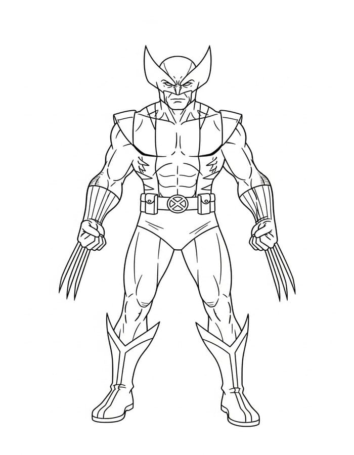 Kolorowanka Wolverine wydruku prosty