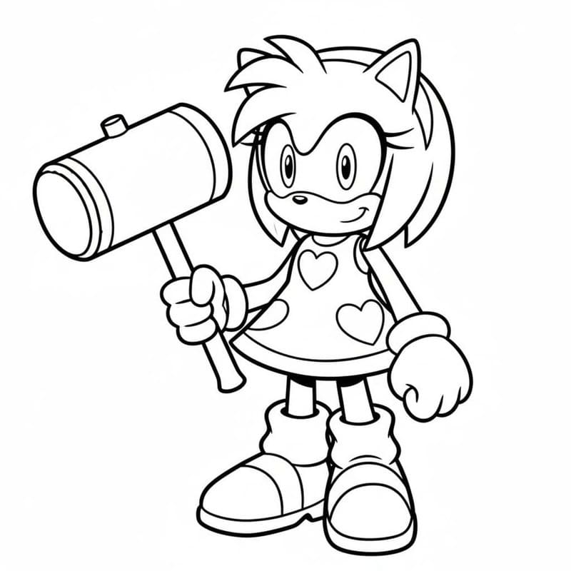 Kolorowanka Amy Rose bezpłatny dla dzieci
