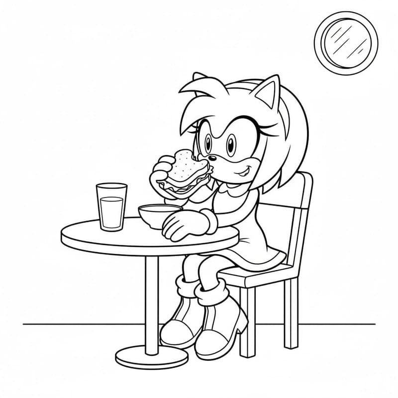 Kolorowanka Amy Rose bezpłatny łatwy