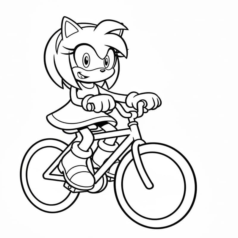 Kolorowanka Amy Rose bezpłatny wydruku dla dzieci