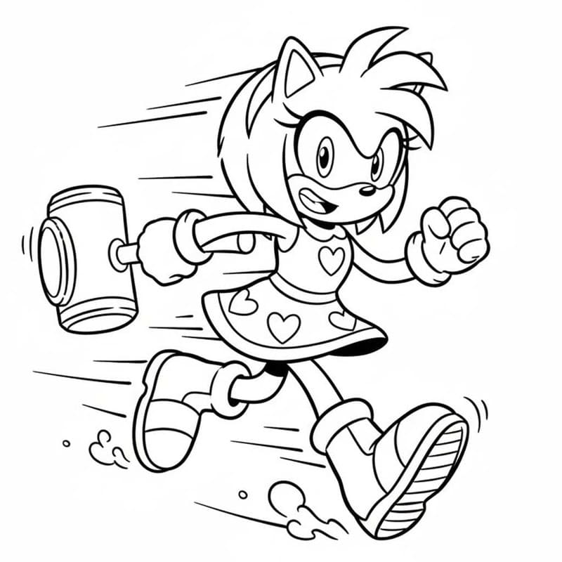Kolorowanka Amy Rose bezpłatny wydruku prosty