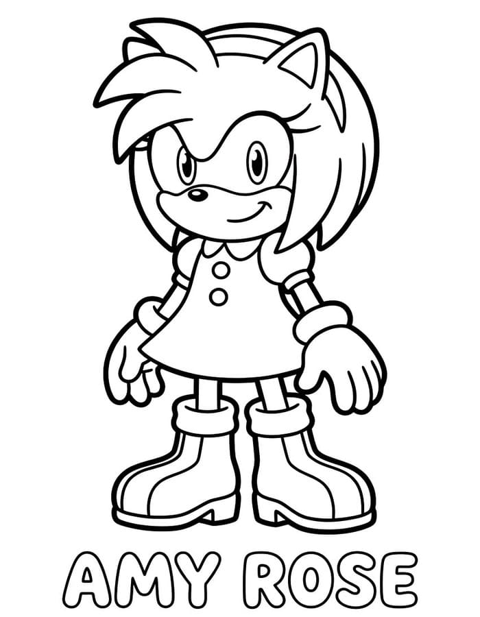 Kolorowanka Amy Rose bezpłatny wydruku