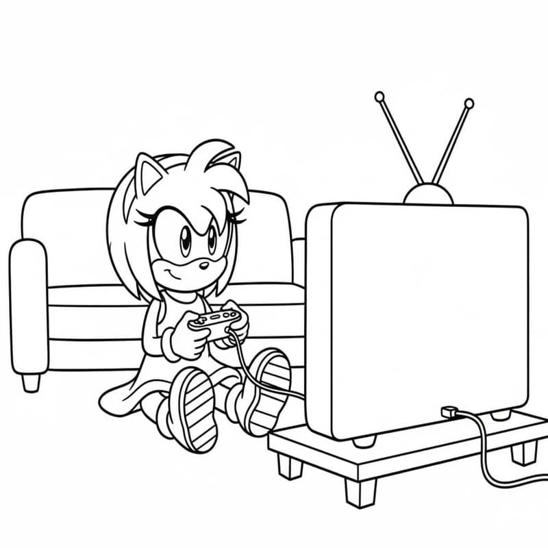 Kolorowanka Amy Rose bezpłatny