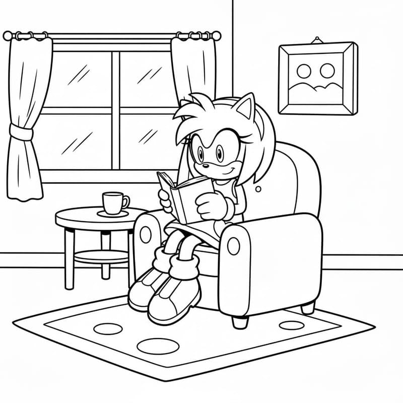 Kolorowanka Amy Rose wydruku dla dzieci
