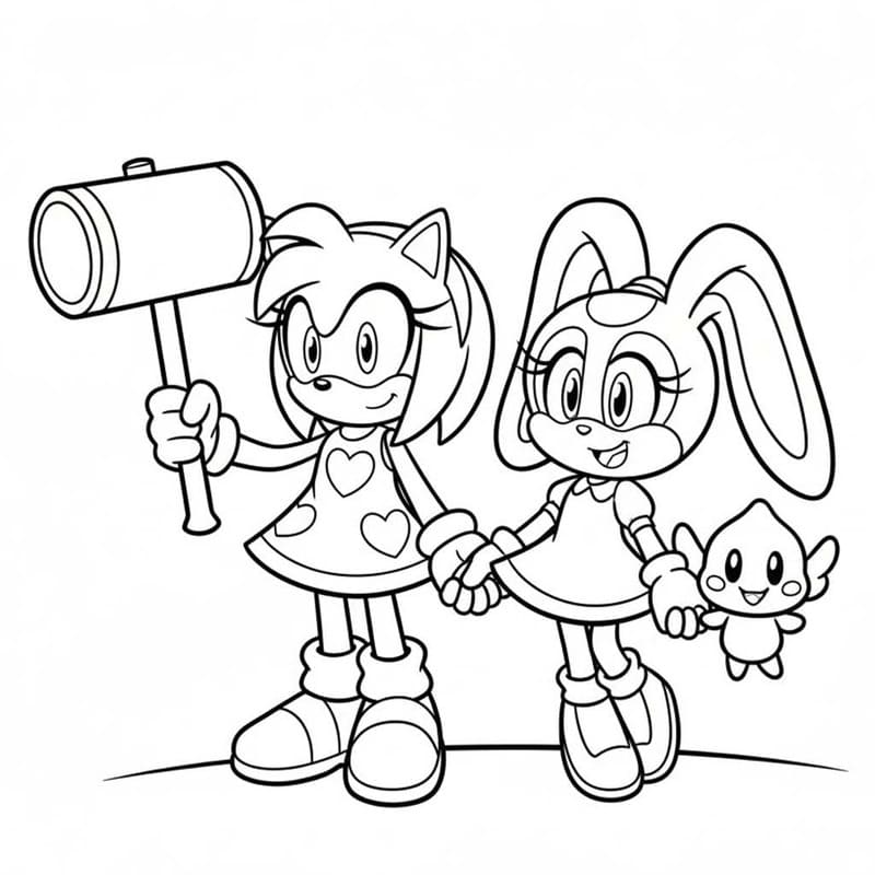 Kolorowanka Amy Rose wydruku łatwy