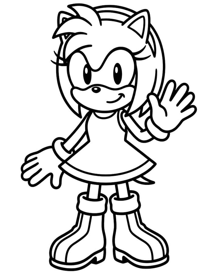 Kolorowanka Amy Rose wydruku podstawowy