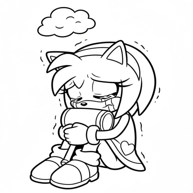 Kolorowanka Amy Rose wydruku prosty