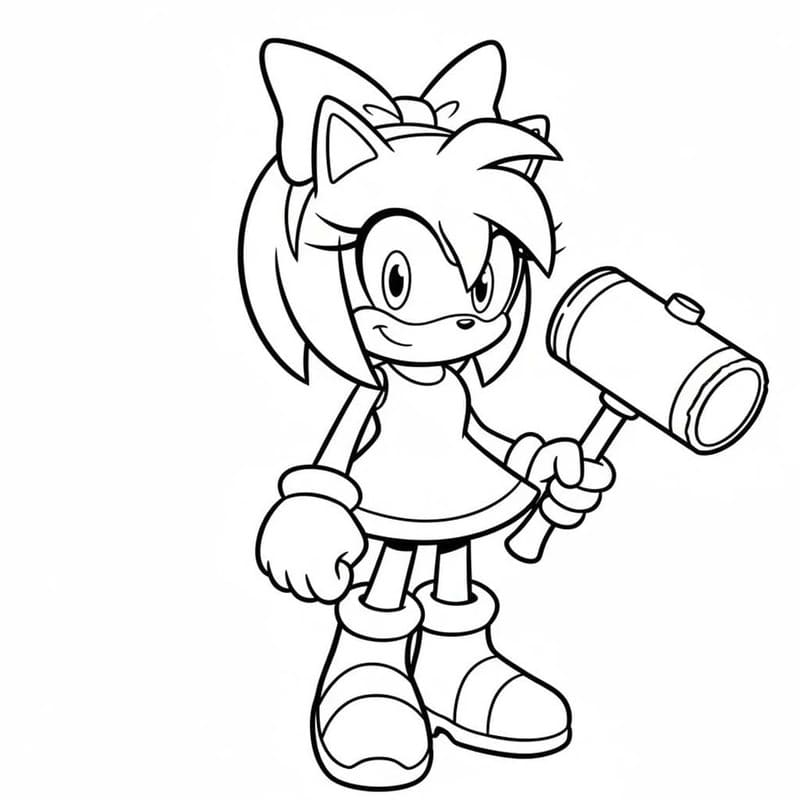Kolorowanka Amy Rose wydruku