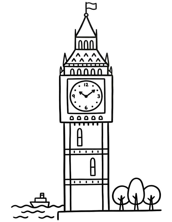 Kolorowanka Big Ben bezpłatny dla dzieci