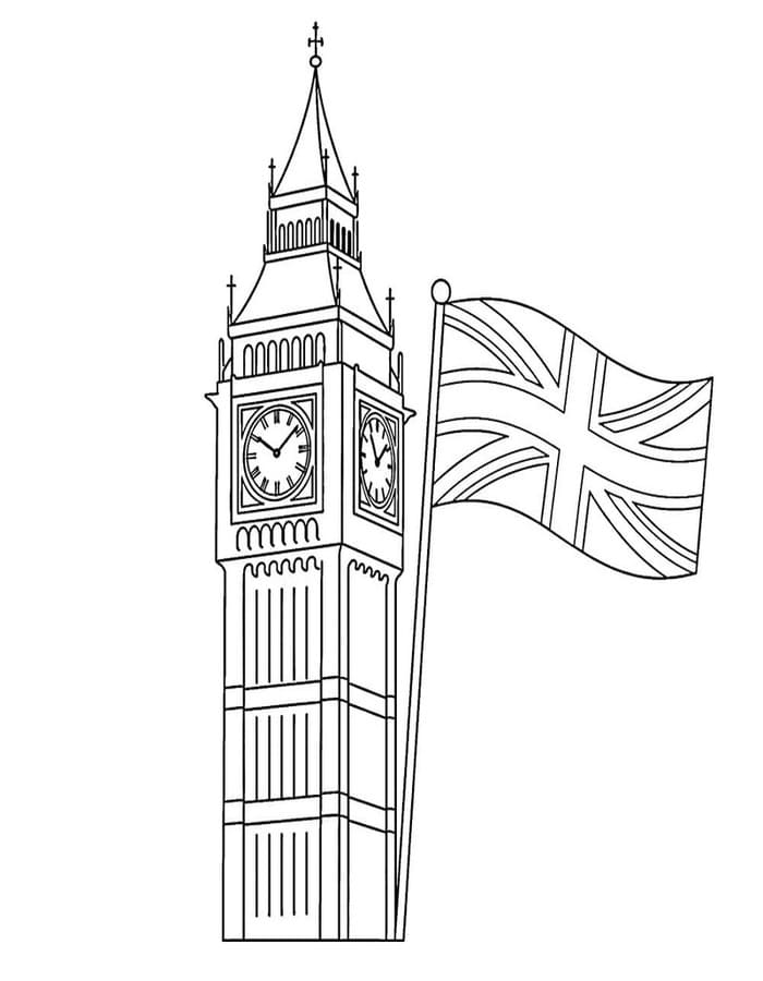Kolorowanka Big Ben bezpłatny łatwy