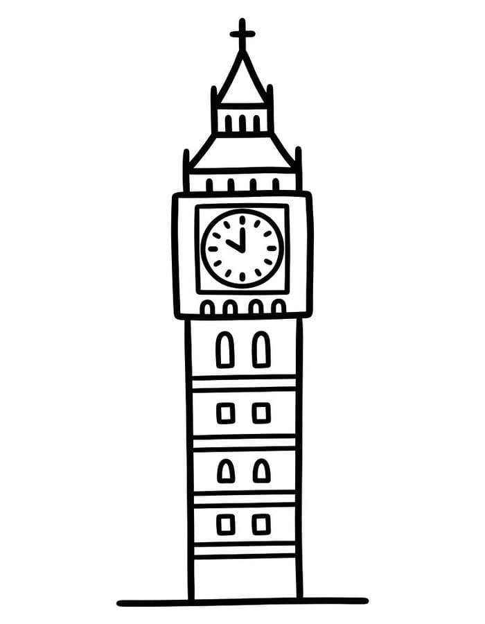 Kolorowanka Big Ben bezpłatny podstawowy