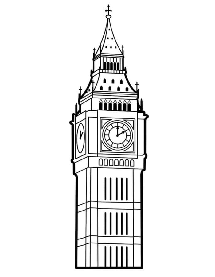 Kolorowanka Big Ben bezpłatny wydruku