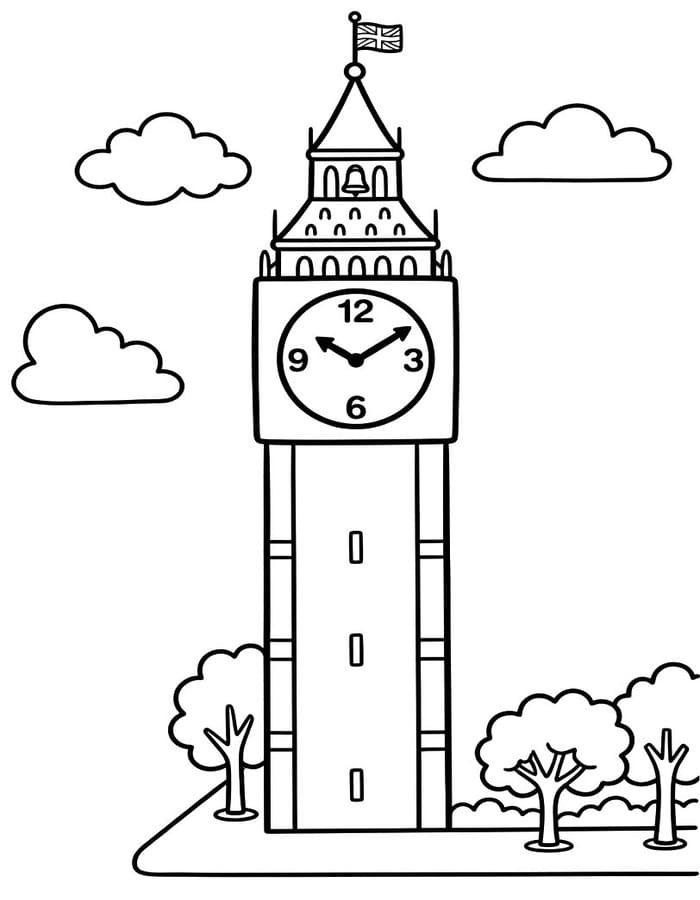 Kolorowanka Big Ben bezpłatny