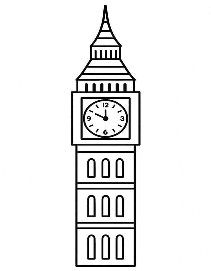 Kolorowanka Big Ben dla dzieci