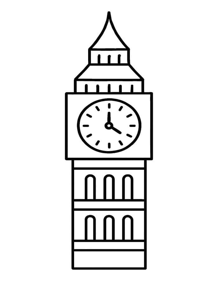Kolorowanka Big Ben wydruku dla dzieci