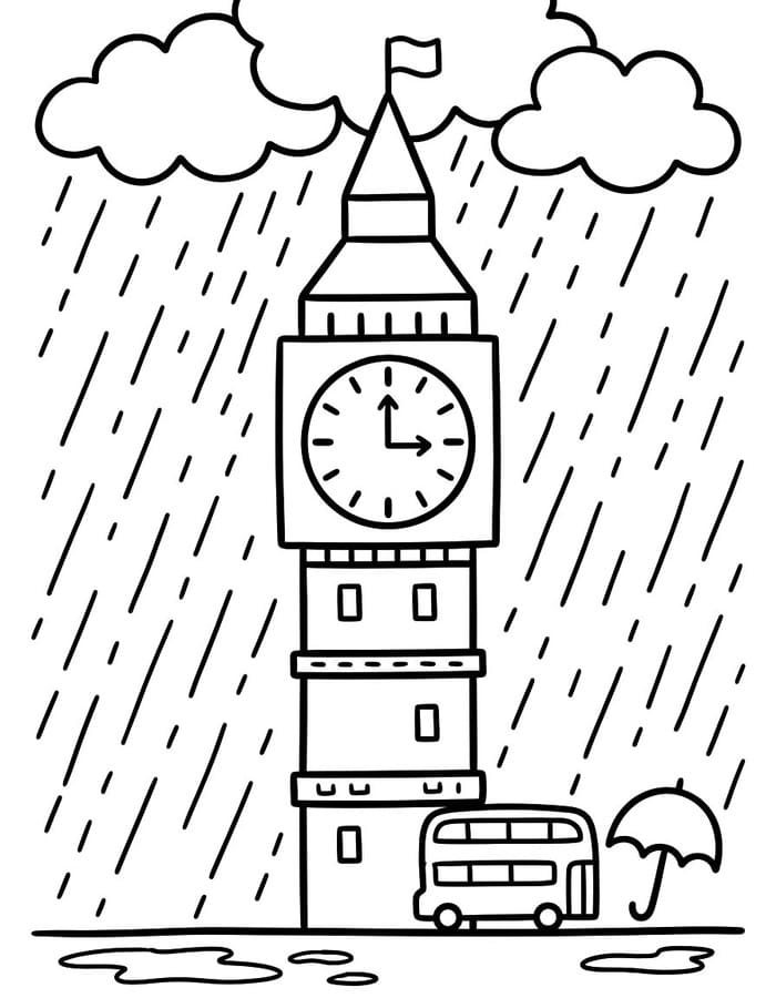 Kolorowanka Big Ben wydruku łatwy