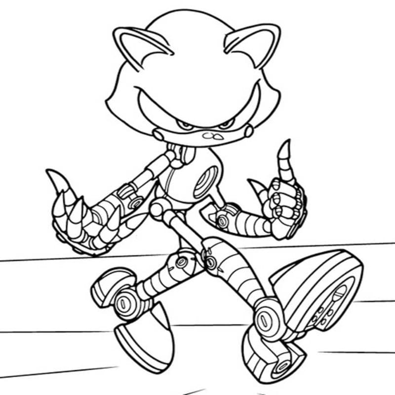Kolorowanka Metal Sonic bezpłatny łatwy