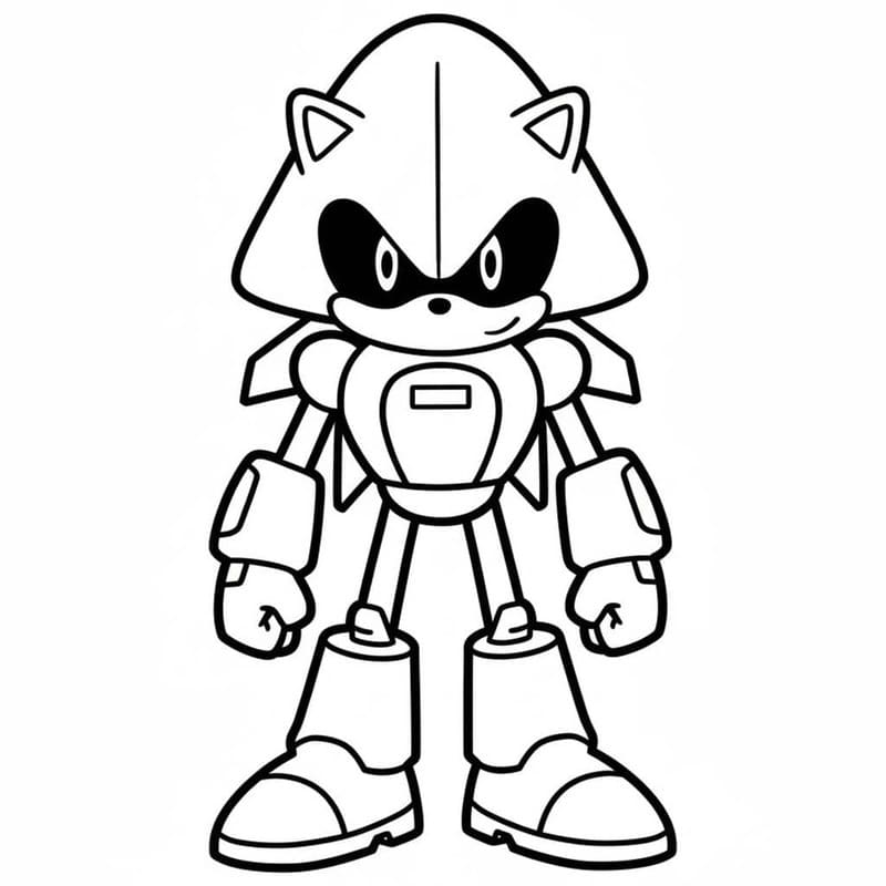 Kolorowanka Metal Sonic bezpłatny podstawowy