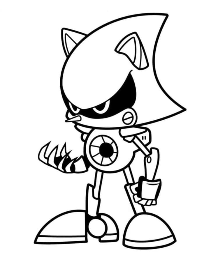 Kolorowanka Metal Sonic bezpłatny prosty