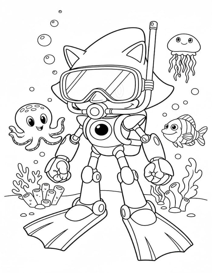Kolorowanka Metal Sonic bezpłatny