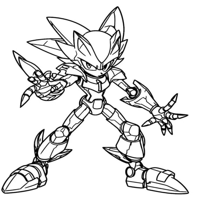 Kolorowanka Metal Sonic wydruku dla dzieci
