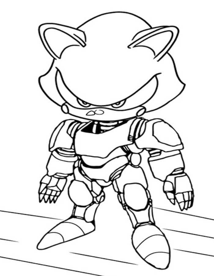 Kolorowanka Metal Sonic wydruku łatwy