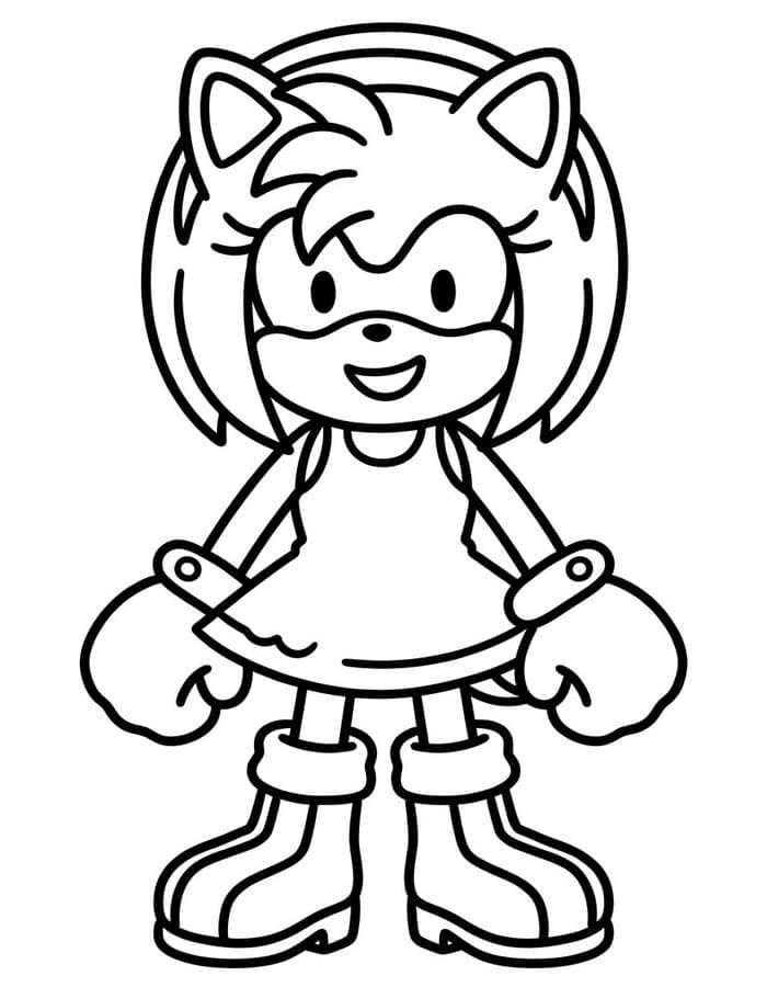 Kolorowanka Narysuj Amy Rose bezpłatny dla dzieci