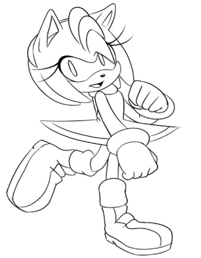 Kolorowanka Narysuj Amy Rose bezpłatny łatwy