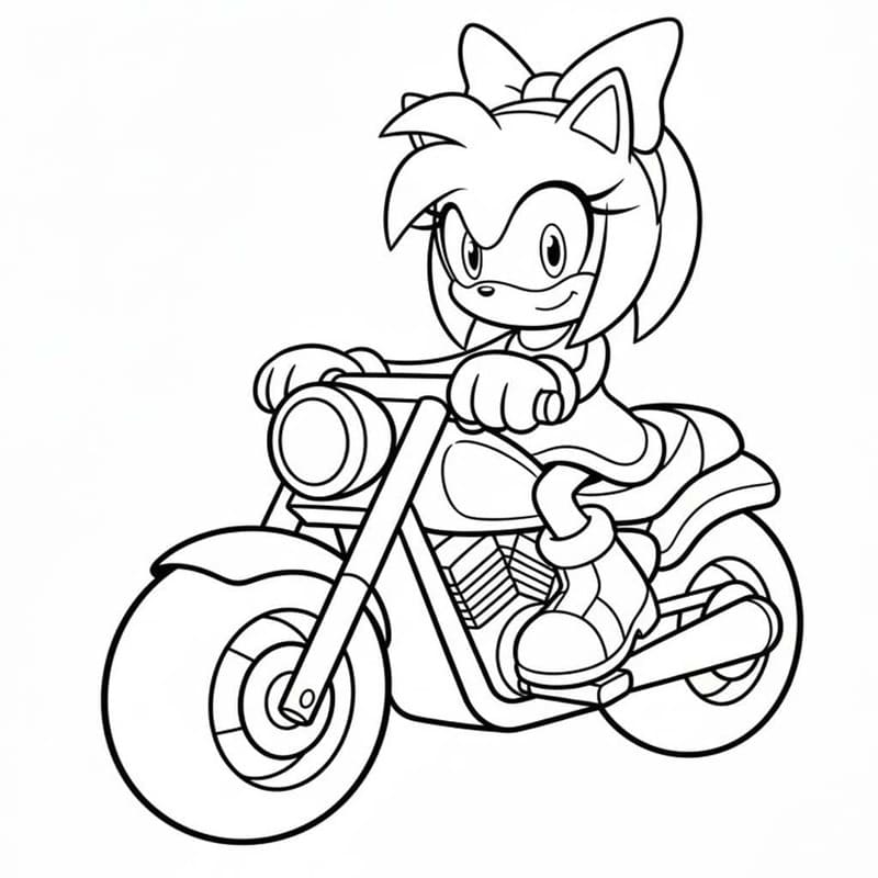 Kolorowanka Narysuj Amy Rose bezpłatny podstawowy