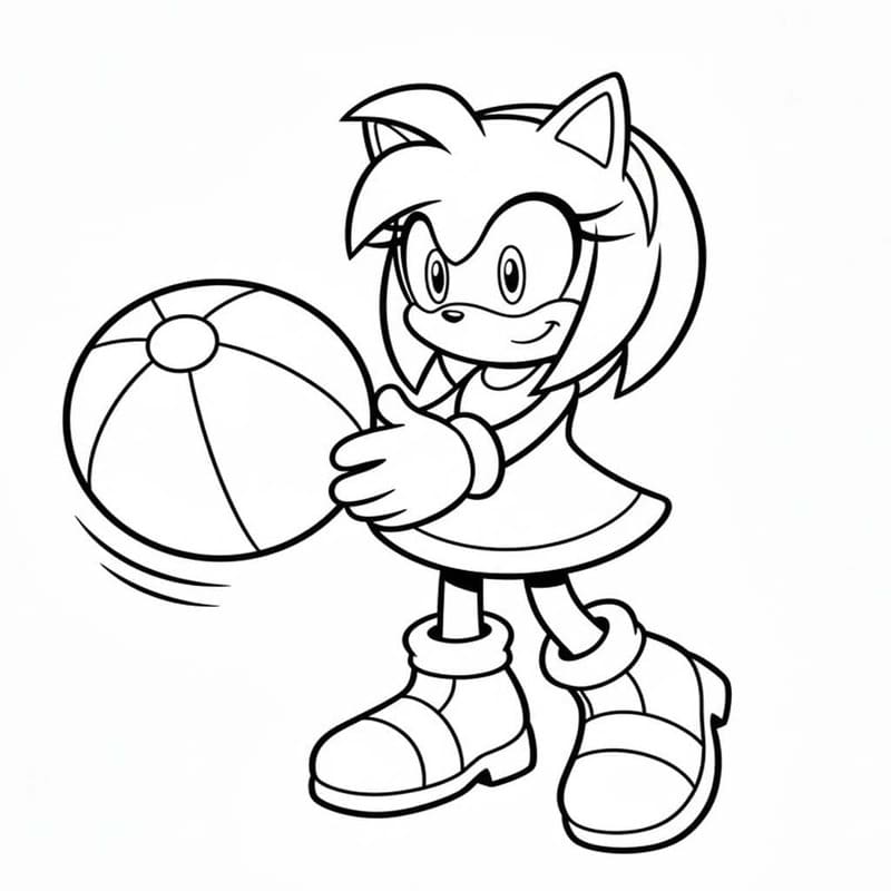 Kolorowanka Narysuj Amy Rose bezpłatny wydruku podstawowy