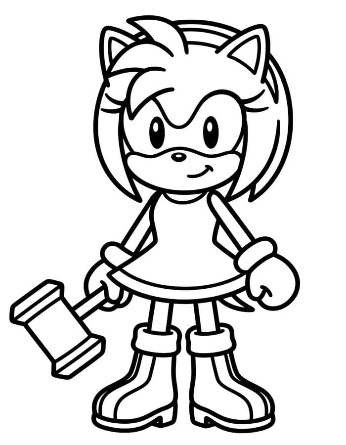 Kolorowanka Narysuj Amy Rose bezpłatny wydruku
