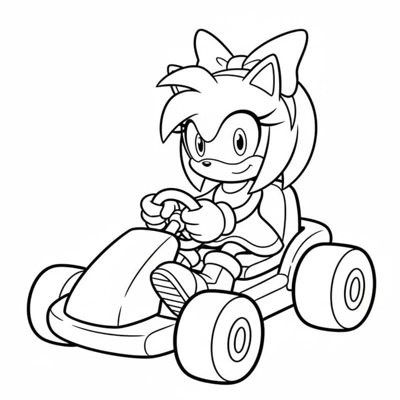 Kolorowanka Narysuj Amy Rose bezpłatny