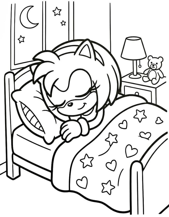 Kolorowanka Narysuj Amy Rose podstawowy