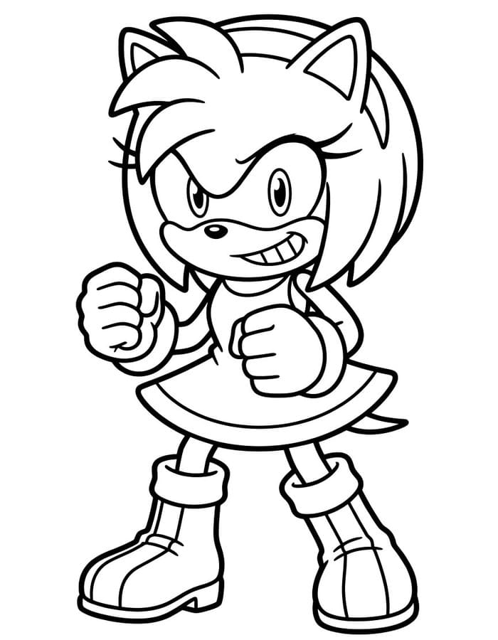 Kolorowanka Narysuj Amy Rose prosty