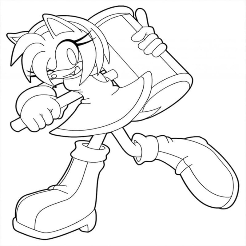 Kolorowanka Narysuj Amy Rose wydruku łatwy