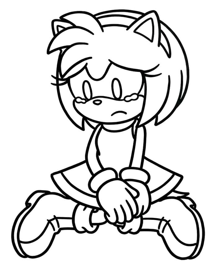 Kolorowanka Narysuj Amy Rose wydruku podstawowy
