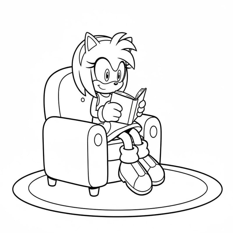Kolorowanka Narysuj Amy Rose wydruku prosty
