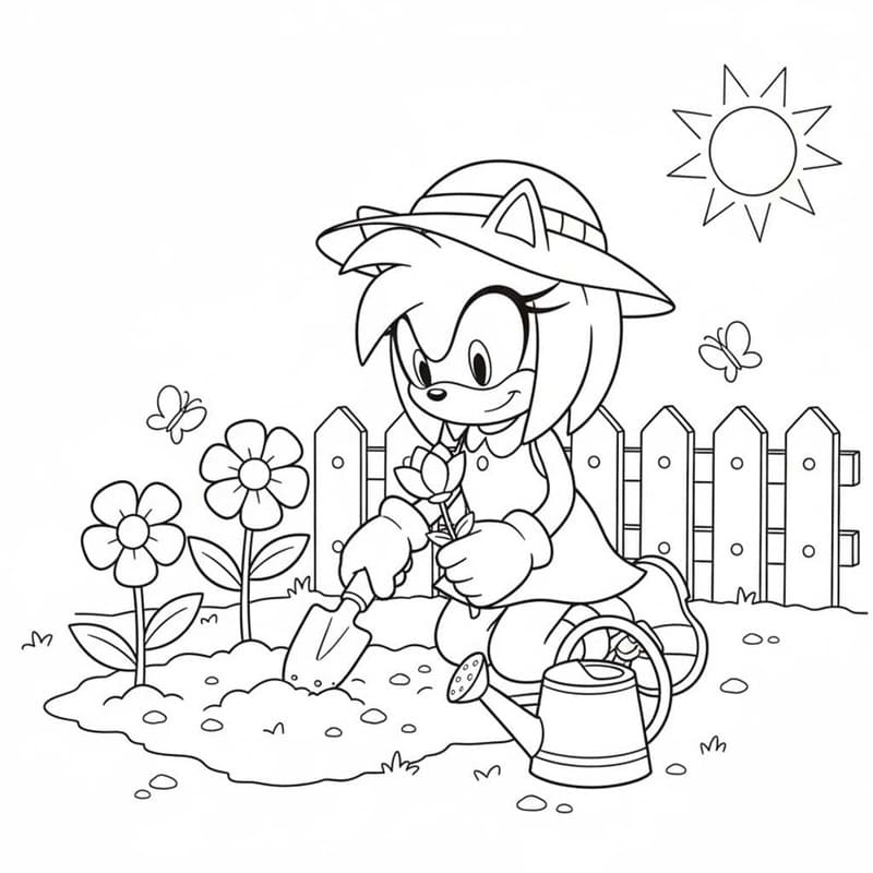Kolorowanka Narysuj Amy Rose