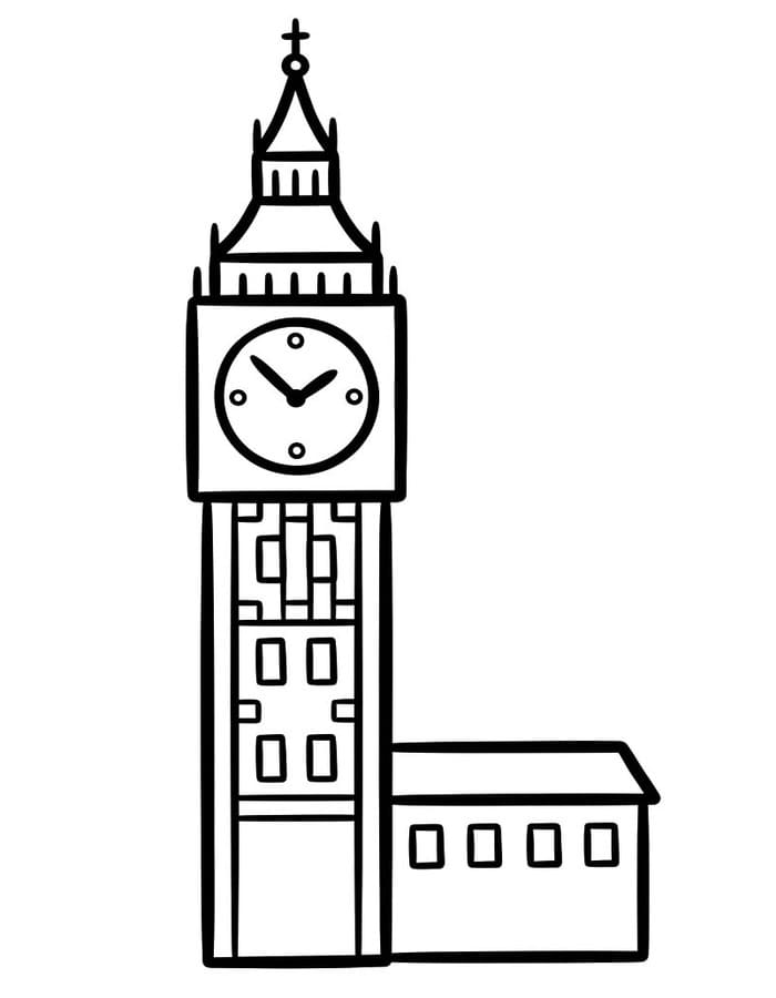 Kolorowanka Narysuj Big Ben bezpłatny dla dzieci